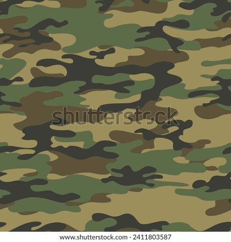
Army camouflage seamless pattern, trendy classic green, brown, beige background, stylish design.