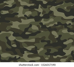 Army camouflage seamless print pattern. Vector. Modern stylish design.