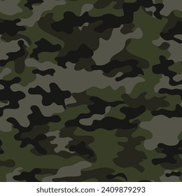 Army camouflage seamless vector khaki pattern, trendy modern background, camouflage texture.