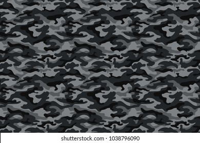 Army camouflage texture, black and gray. Vector