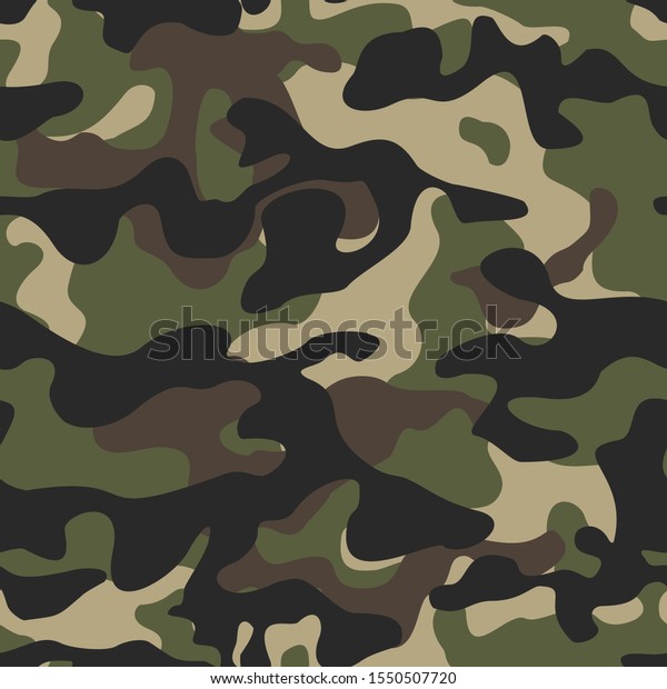 Army Camouflage Texture Seamless Pattern Military Stock Vector (Royalty ...