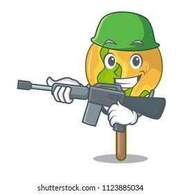 Army candy apple character cartoon