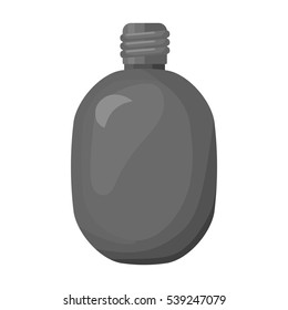 Army canteen icon in monochrome style isolated on white background. Military and army symbol stock vector illustration