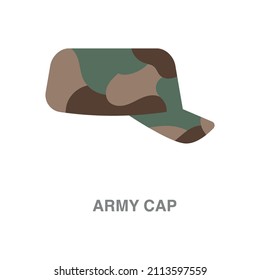 Army cap illustration on transparent background