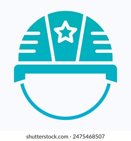 Army Cap, Military Hat Vector Icon. Isolated Gradient Vector Icon.