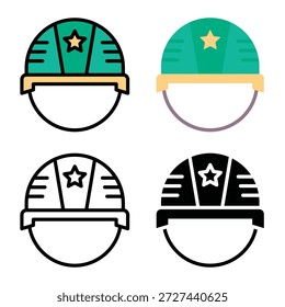 Gorra del ejército, ícono del Vector del sombrero militar. Adecuado Para App Móviles, App De Web Y Medios Impresos. Múltiples iconos de estilo, 