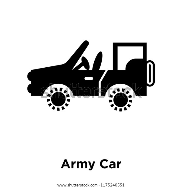 Army Car icon vector isolated on white background,\
logo concept of Army Car sign on transparent background, filled\
black symbol