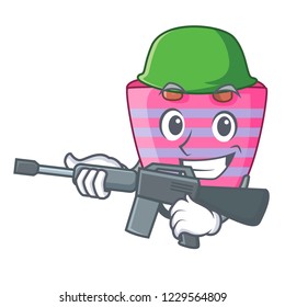 Army cartoon on red shaped beach bag