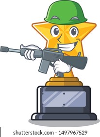 Army cartoon star trophy in character drawer