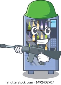 Army cartoon wine vending machine on character table