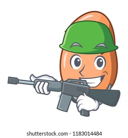 Army character broken egg on floor cartoon