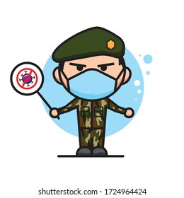El carácter militar detiene el virus