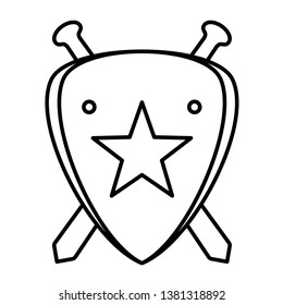 Army chevron outline icon on  white background