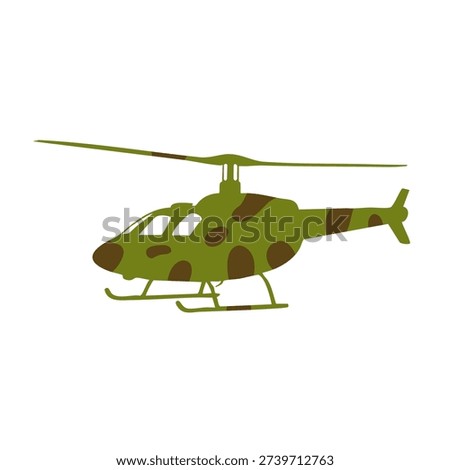 army chopper with green camo design used for aerial combat and defense