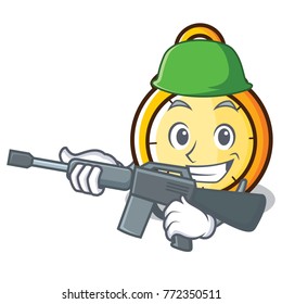 Army chronometer character cartoon style