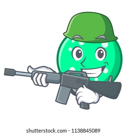 Army circle character cartoon style