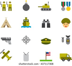 ARMY colored flat icons