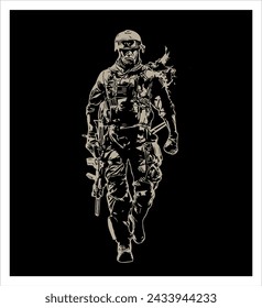 Army Commando Military Man Vector EPS

