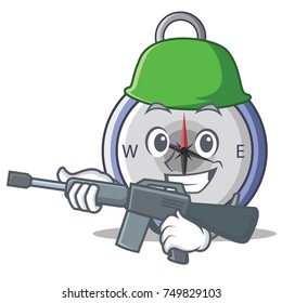 Army compass character cartoon style