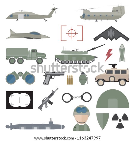 Army concept with military munition
