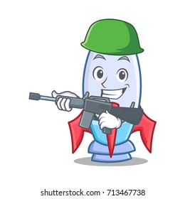 Army cute rocket character cartoon