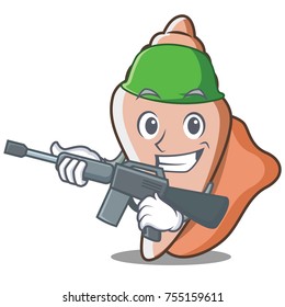 Army cute shell character cartoon