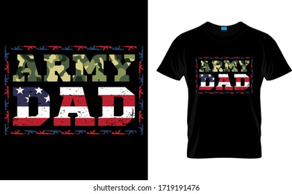 Army Dad-Army USA Flag T Shirt Design Template vector