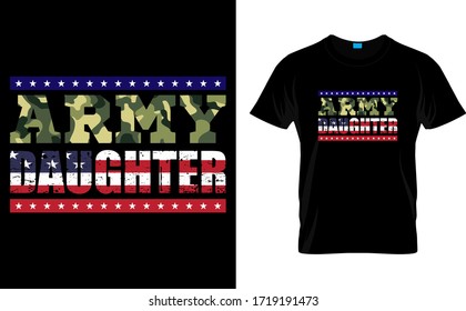 Army Daughter-Army USA Flag T Shirt Design Template vector
