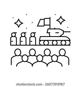 army day chinese holiday line icon vector. army day chinese holiday sign. isolated contour symbol black illustration