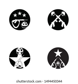 ARMY day with gun icon vector concept