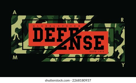 army defense, vector image typography illustration design graphic printing