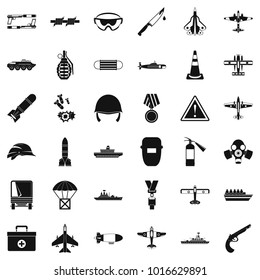 Army depot icons set. Simple set of 36 army depot vector icons for web isolated on white background