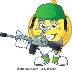 Army design alarm clock in cartoon character