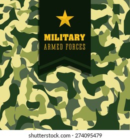 Army design over camouflage background, vector illustration.