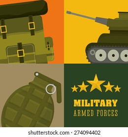 Army design over colorful background, vector illustration.