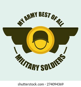 Army design over white background, vector illustration.