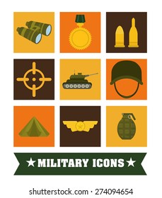 Army design over white background, vector illustration.