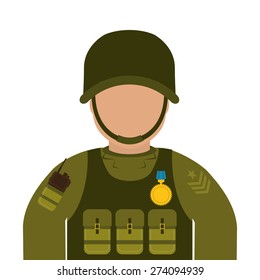 Army design over white background, vector illustration.