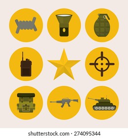 Army design over white background, vector illustration.