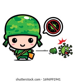 vector de diseño del ejército contra el coronavirus
