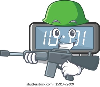 Army digital clock isolated in the mascot