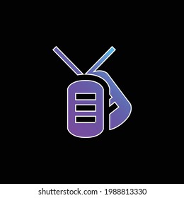 Army Dog Tag blue gradient vector icon