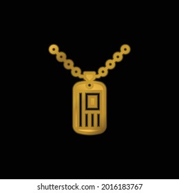 Army Dog Tag gold plated metalic icon or logo vector
