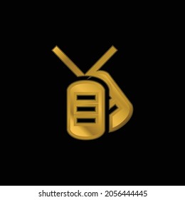Army Dog Tag gold plated metalic icon or logo vector