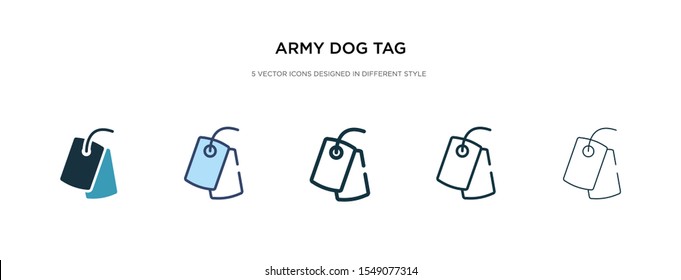 army dog tag icon in different style vector illustration. two colored and black army dog tag vector icons designed in filled, outline, line and stroke style can be used for web, mobile, ui