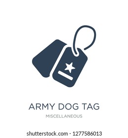 army dog tag icon vector on white background, army dog tag trendy filled icons from Miscellaneous collection, army dog tag vector illustration