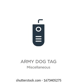 Army dog tag icon vector. Trendy flat army dog tag icon from miscellaneous collection isolated on white background. Vector illustration can be used for web and mobile graphic design, logo, eps10