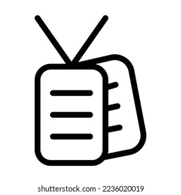 Army Dog Tag Vector Line Icon Design