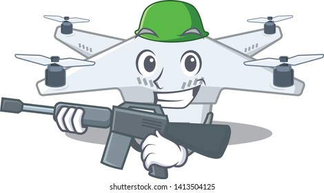 Army drone isolated with in the mascot