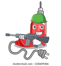 Army electric drill in the cartoon shape